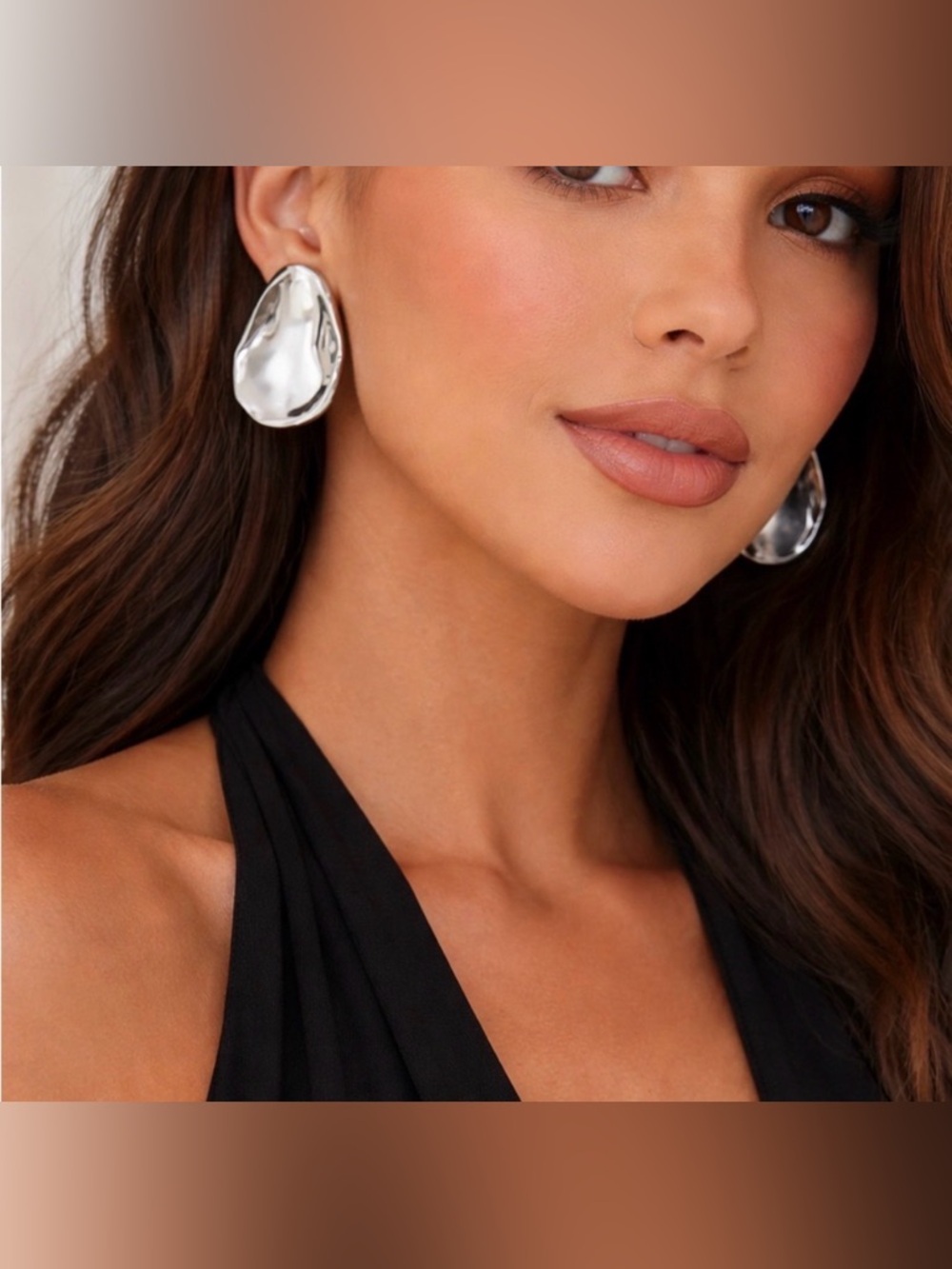 Mayamar Fine Silver Bold Organic Drop Statement Earrings